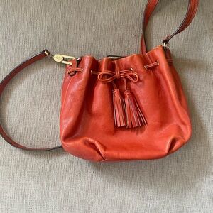 Anya Hindmarch Vibrant Orange Leather Shoulder Bag